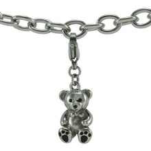 Load image into Gallery viewer, Stainless Steel Bracelet with Teddy Bear Charm Funeral Cremation Jewelry
