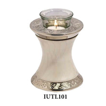 Load image into Gallery viewer, Small/Keepsake 20 Cubic Inch Brass Baroque Pearl Tealight Cremation Urn
