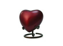 Load image into Gallery viewer, Heart Keepsake Brass Red Funeral Cremation Urn for Ashes, 3 Cubic Inches
