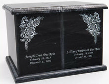 Load image into Gallery viewer, Extra Large 420 Cubic Inches Black Natural Marble Companion Cremation Urn
