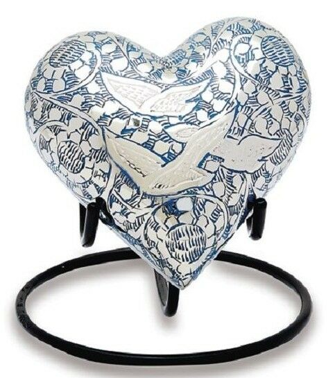 Going Home 3 Cubic Inches Heart with Stand Small/Keepsake Funeral Cremation Urn