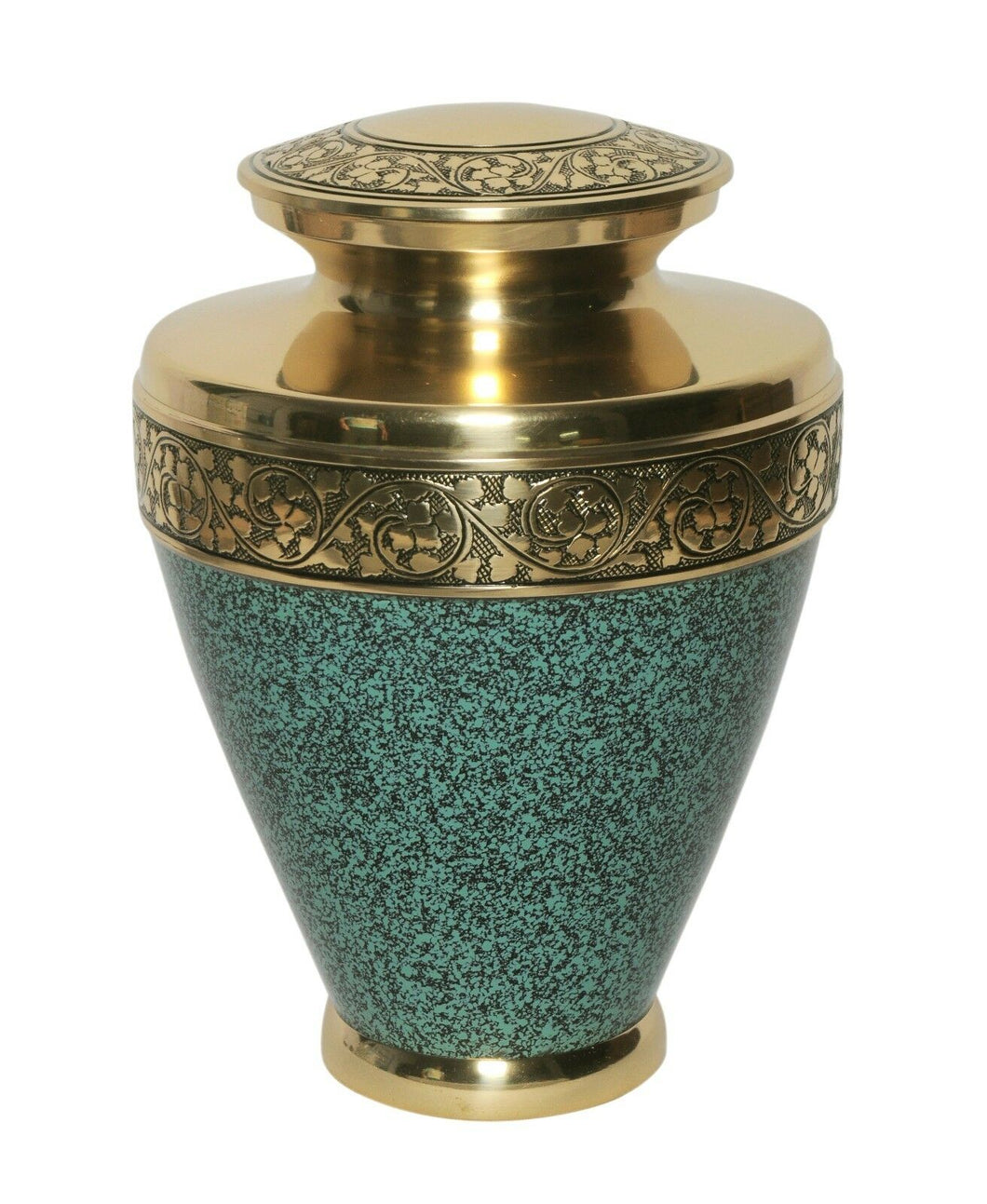Large/Adult 210 Cubic Inches Green Patina Brass Funeral Cremation Urn for Ashes