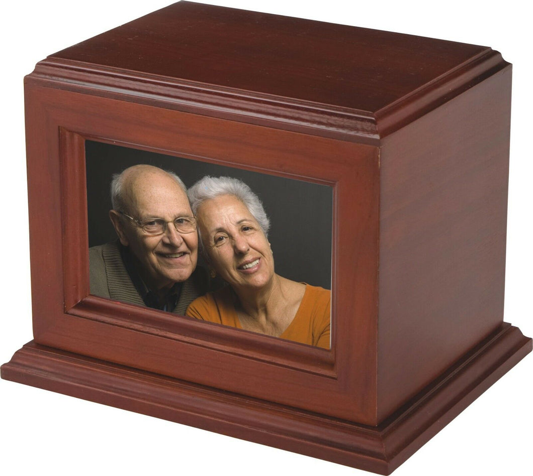 Large/Adult 230 Cubic Inches Cherry Wood Picture Frame Cremation Urn for Ashes