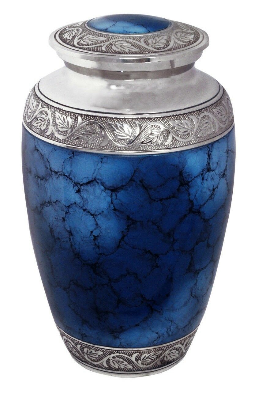 Grecian Blue 210 Cubic Inches Large/Adult Funeral Cremation Urn for Ashes