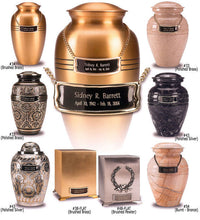 Load image into Gallery viewer, Gold 210 Cubic Inches Large/Adult Funeral Cremation Urn for Ashes
