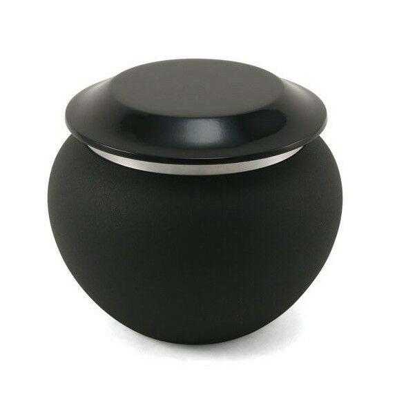 Small/Keepsake Black Pagoda Aluminum Funeral Cremation Urn, 40 Cubic Inches
