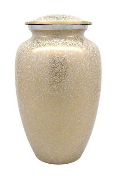Large/Adult 200 Cubic Inch Golden Frost Aluminum Funeral Cremation Urn for Ashes