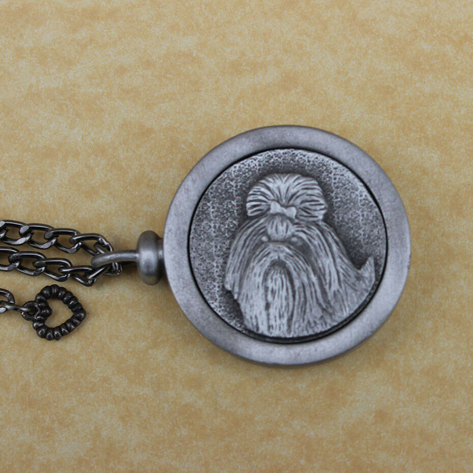 Pewter Keepsake Pet Memory Charm Cremation Urn with Chain - Shih Tzu