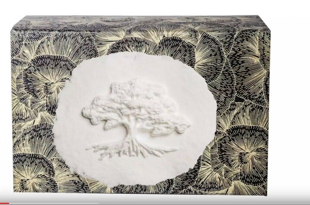 XLarge 300 Cubic Inch Biodegradable Box Cremation Urn w/Cotton Tree of Life