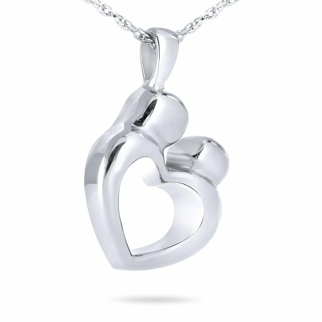 Family Heart Stainless Steel Pendant/Necklace Funeral Cremation Urn for Ashes