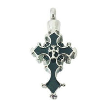 Load image into Gallery viewer, Stainless Steel Fancy Cross Cremation Urn Pendant for Ashes w/20-inch Necklace
