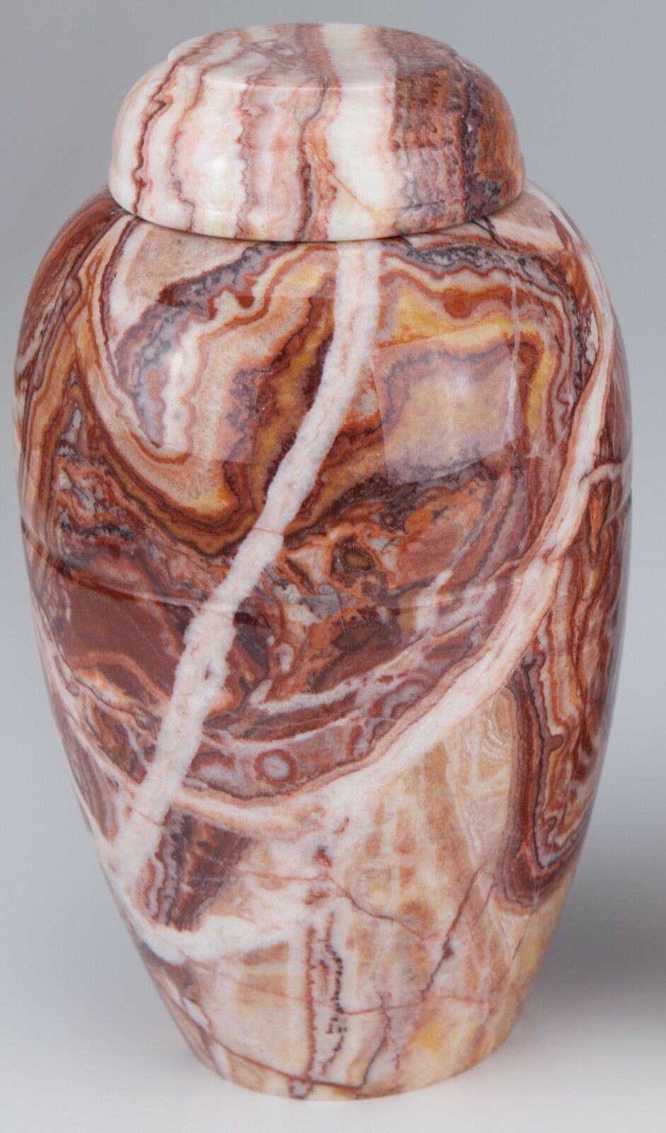 Small/Keepsake 28 Cubic Ins Caramel Marble Vase Funeral Urn for Cremation Ashes