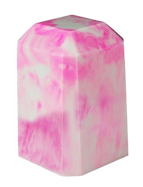 Small/Keepsake 36 Cubic Inch Pink Square Cultured Marble Cremation Urn For Ashes