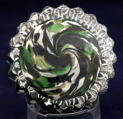 Small/Keepsake 2 Cubic Inch Crystal Ripple Emerald Splendor Cremation Urn