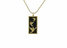 Load image into Gallery viewer, Stainless Steel/14K Gold Plated Bronze Embossed Doves Cremation Pendant w/chain
