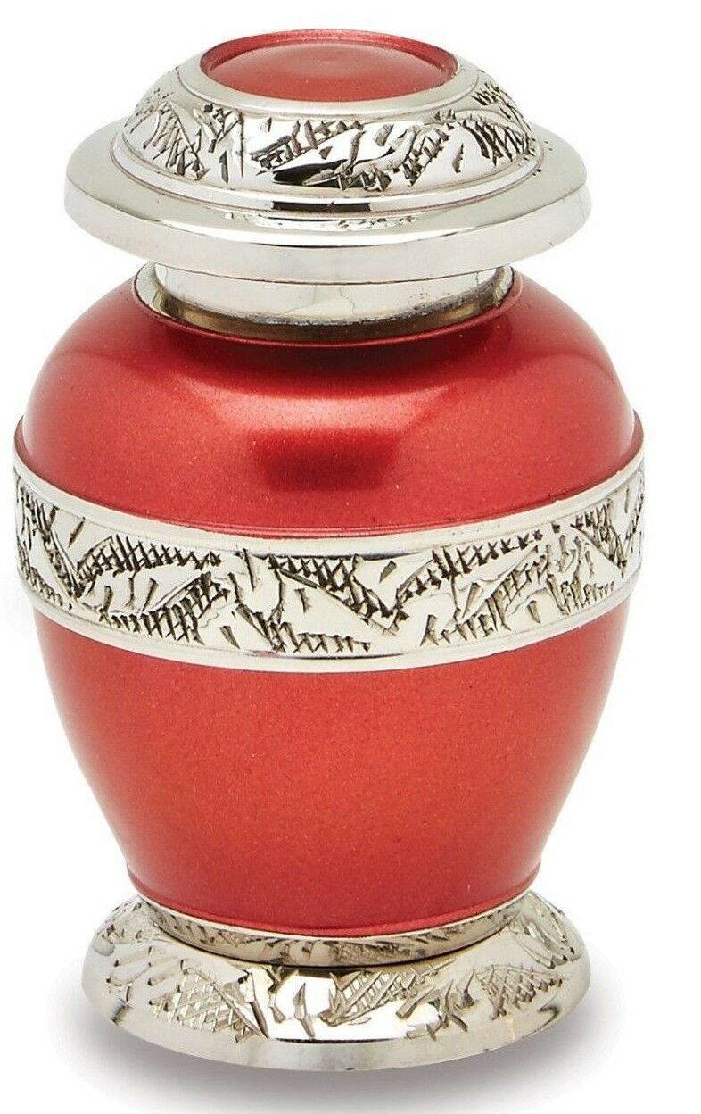 Berkshire Red 3 Cubic Inches Small/Keepsake Funeral Cremation Urn for Ashes