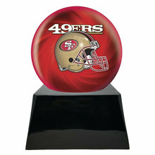 Load image into Gallery viewer, Large/Adult 200 Cubic Inch San Francisco 49ers  Metal Ball on Cremation Urn Base
