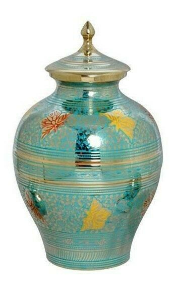 Large/Adult 200 Cubic Inch Decorative Butterfly Brass Funeral Cremation