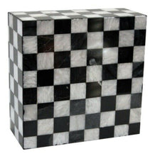 Load image into Gallery viewer, Kingdom Black Mosaic Marble Keepsake Funeral Cremation Urn, 15 Cubic Inches
