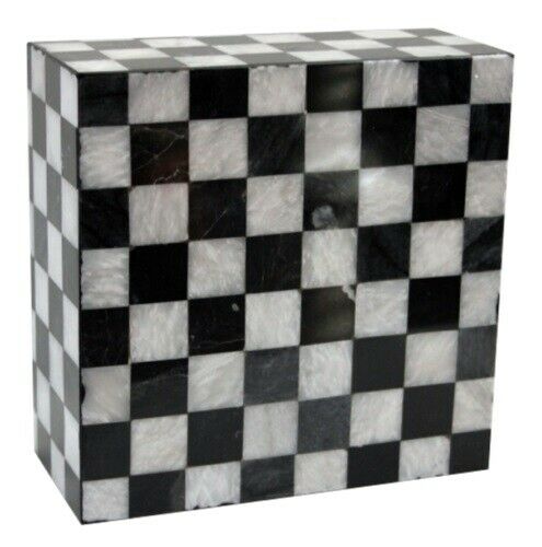 Kingdom Black Mosaic Marble Keepsake Funeral Cremation Urn, 15 Cubic Inches
