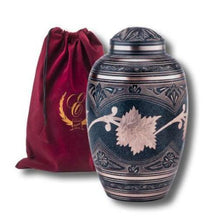 Load image into Gallery viewer, Set of Adult (202 cubic inch) &amp; Keepsake (3 inch) Brass Funeral Cremation Urns
