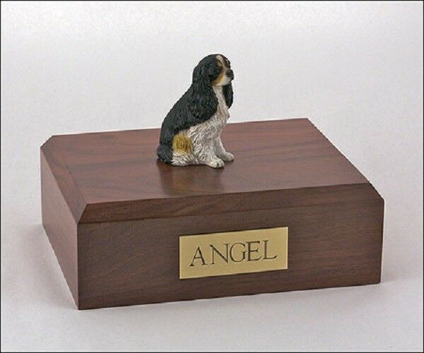 Tricolor Cavalier Pet Funeral Cremation Urn Available in 3 Diff Colors & 4 Sizes