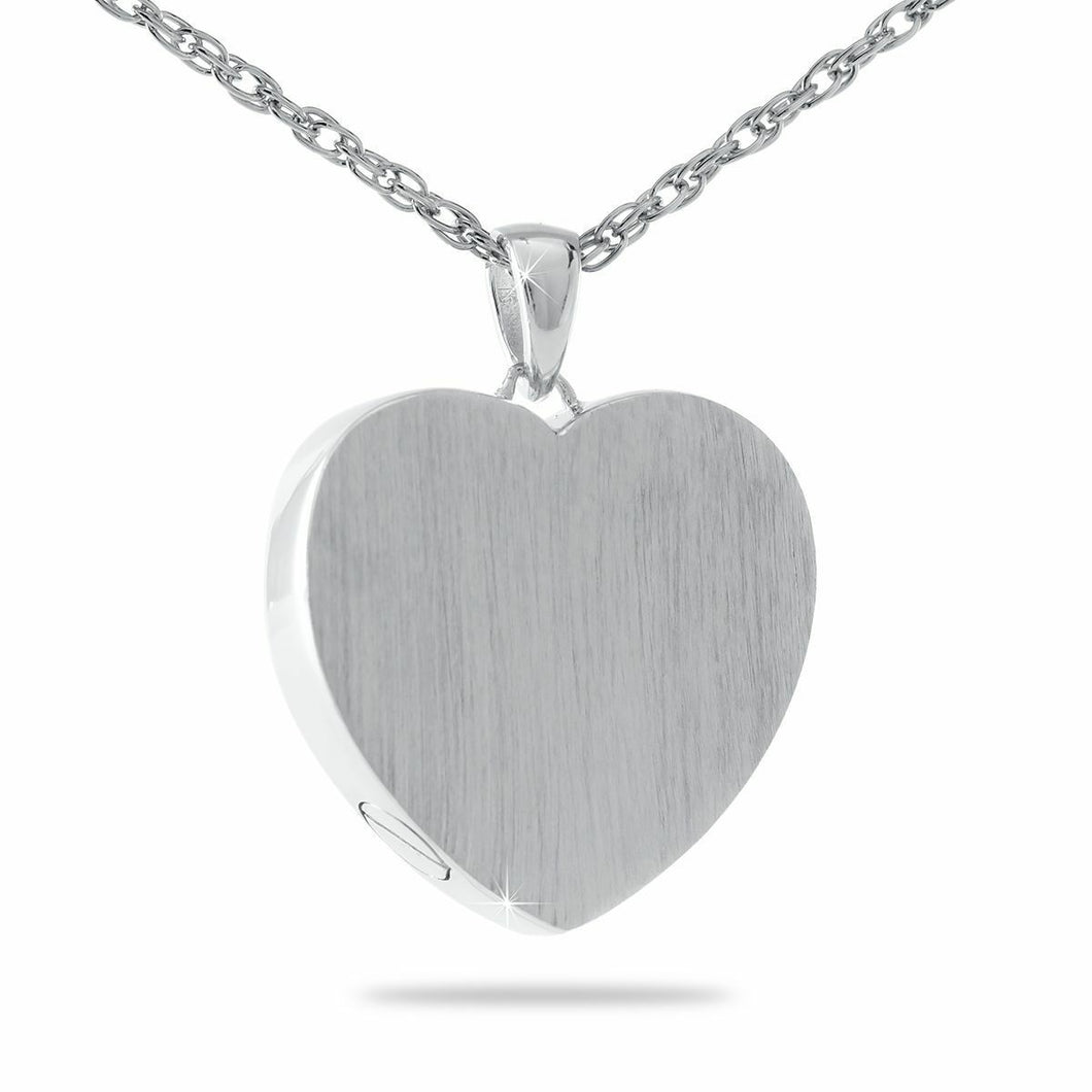 Small/Keepsake Steel Classic Heart Pendant Funeral Cremation Urn for Ashes