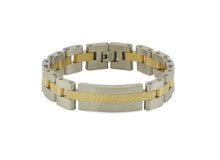 Load image into Gallery viewer, Stainless Steel/14K Gold Plated Pewter Funeral Cable Link Bracelet

