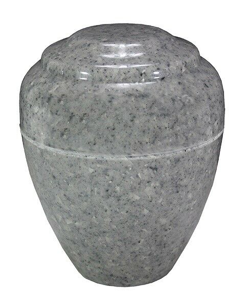 Small/Keepsake 18 Cubic Inch Gray Vase Cultured Granite Cremation Urn for Ashes