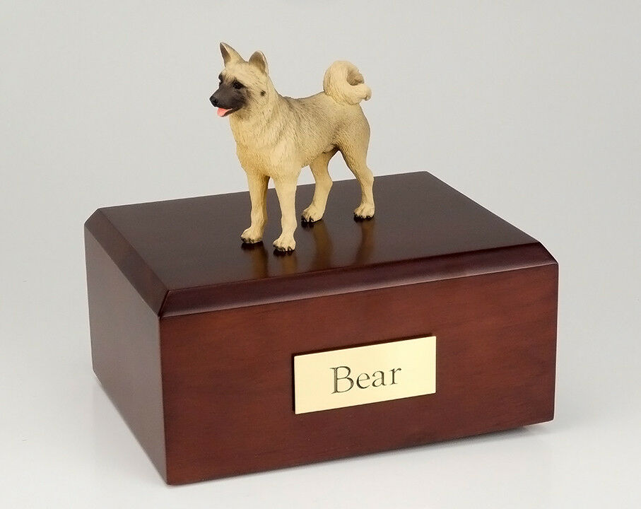 Akita Fawn Pet Funeral Cremation Urn Available in 3 Different Colors & 4 Sizes