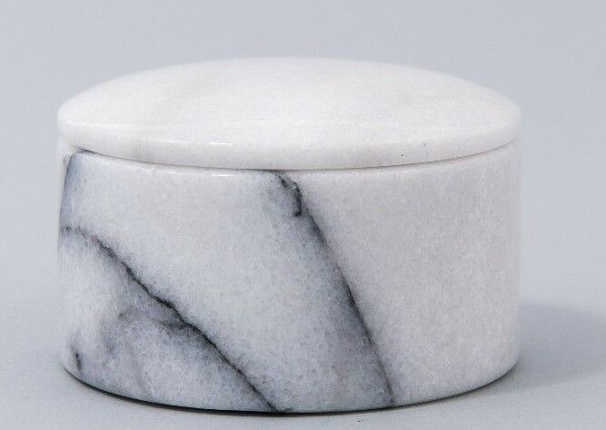 Small/Keepsake 3 Cubic Inch White Estate Natural Marble Urn for Cremation Ashes