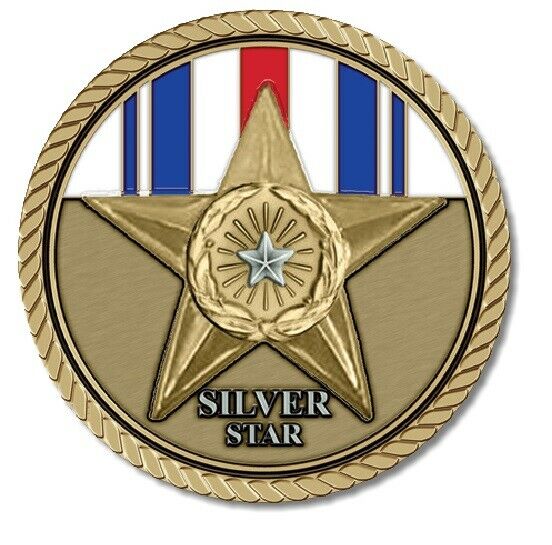 Silver Star Medallion for Box Cremation Urn/Flag Case - 4 Inch Diameter