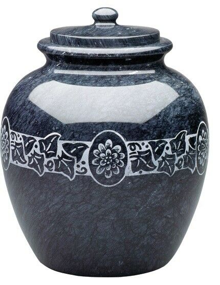 Large/Adult 205 Cubic Inches  Chrysanthemum Natural Marble Urn for Ashes