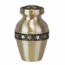 Load image into Gallery viewer, Small/Keepsake 4 Cubic Inches Gold Stars Brass Funeral Cremation Urn for Ashes
