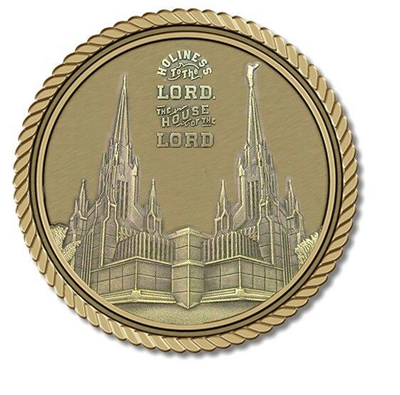LDS Temple San Diego Medallion for Box Cremation Urn/Flag Case - 4 Inch Diameter