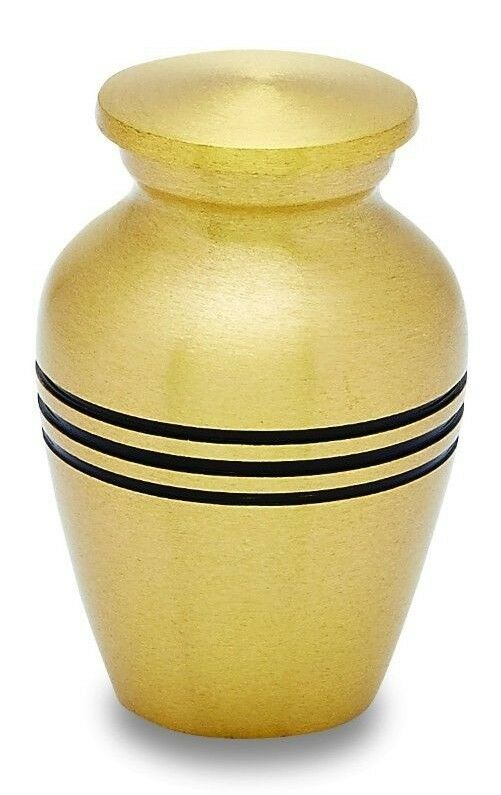 Gold 3 Cubic Inches Small/Keepsake Funeral Cremation Urn for Ashes