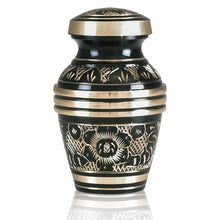 Load image into Gallery viewer, Small/Keepsake 4 Cubic Ins Royal Garden Brass Funeral Cremation Urn for Ashes
