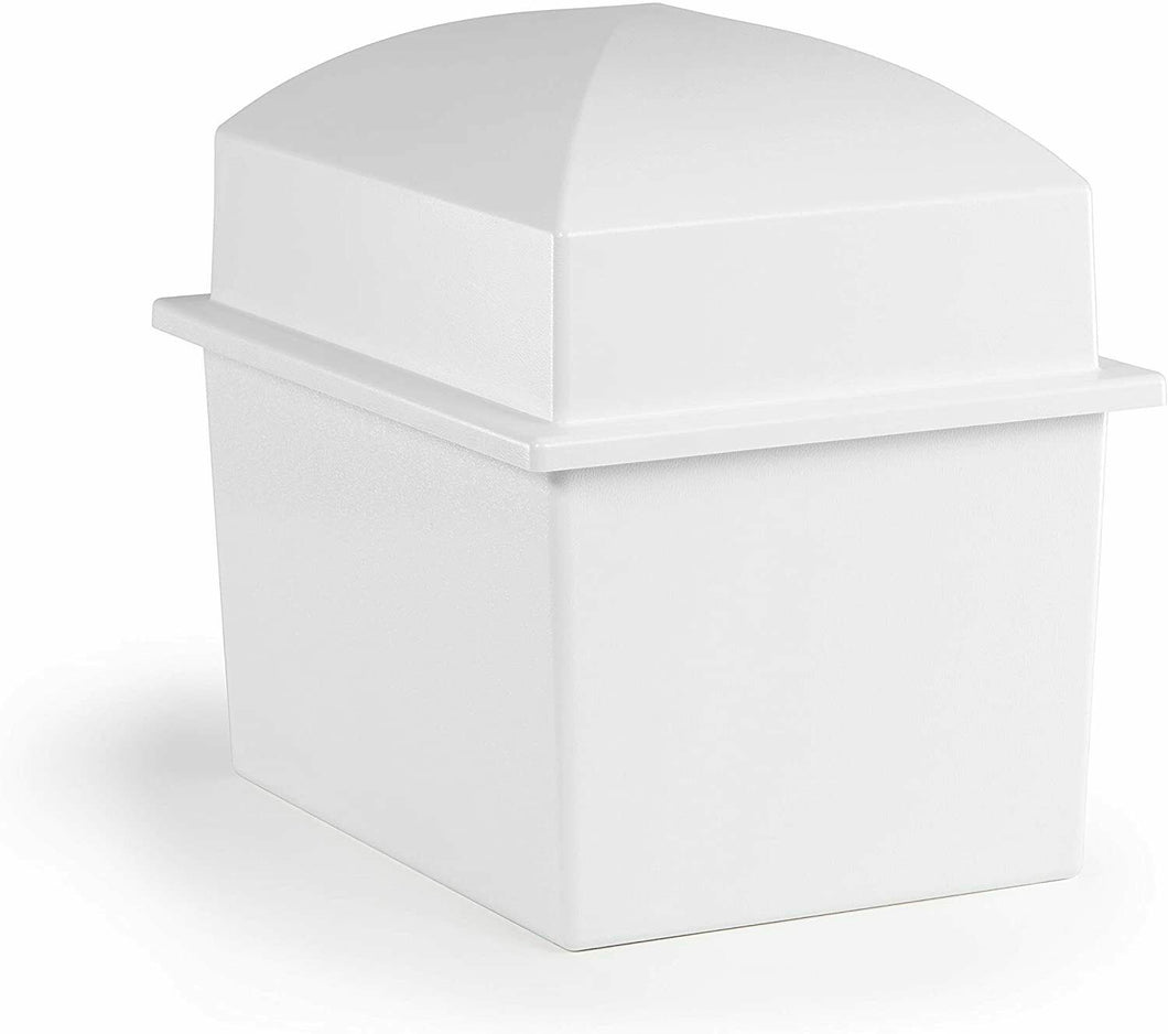 Crowne Vault Extra-Large White Polymer Double Funeral Cremation Urn Burial Vault