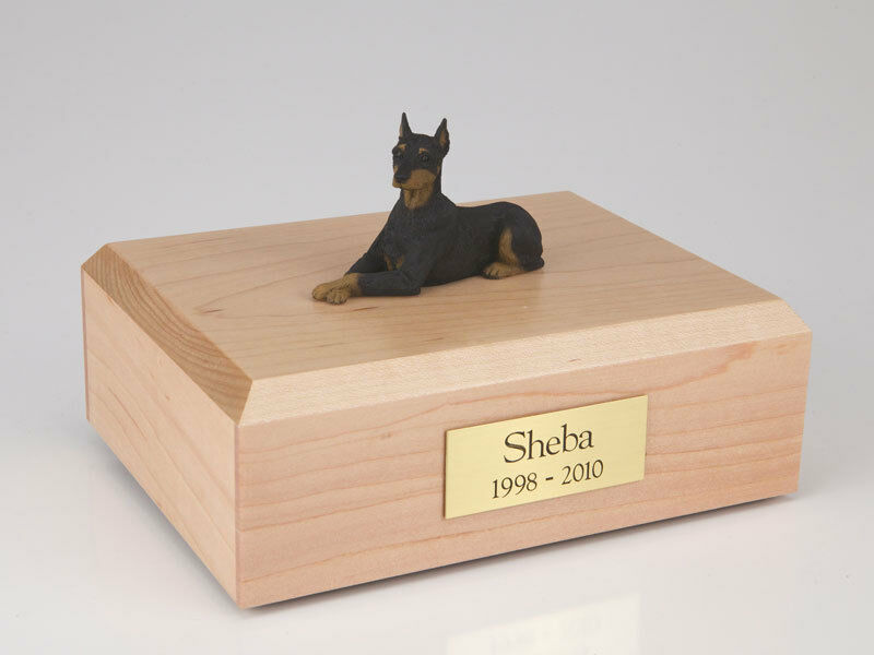 Doberman Ears Up Pet Funeral Cremation Urn Avail in 3 Different Colors & 4 Sizes