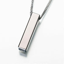 Load image into Gallery viewer, Titanium Narrow Slide Rectangle Memorial Jewelry Pendant Funeral Cremation Urn
