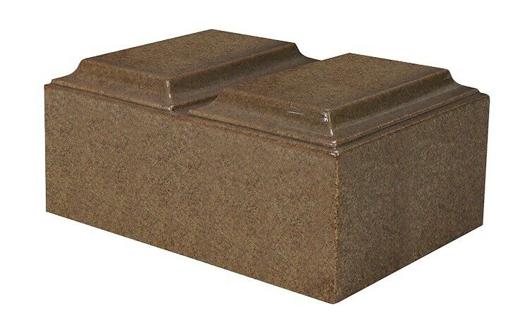 XL Companion Funeral Cremation Urn For Ashes Cultured Granite Tuscany Brown