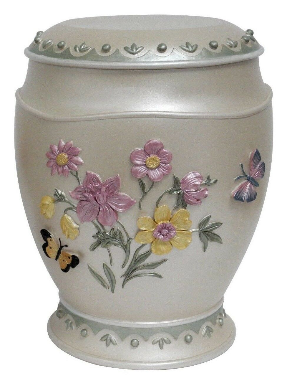 Large/Adult 220 Cubic Inches Hummingbird/Butterfly/Flower Resin Cremation Urn