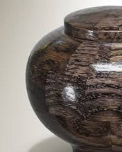 Load image into Gallery viewer, Peony Black Oak Wood Infant/Child/Pet Funeral Cremation Urn, 90 Cubic Inches
