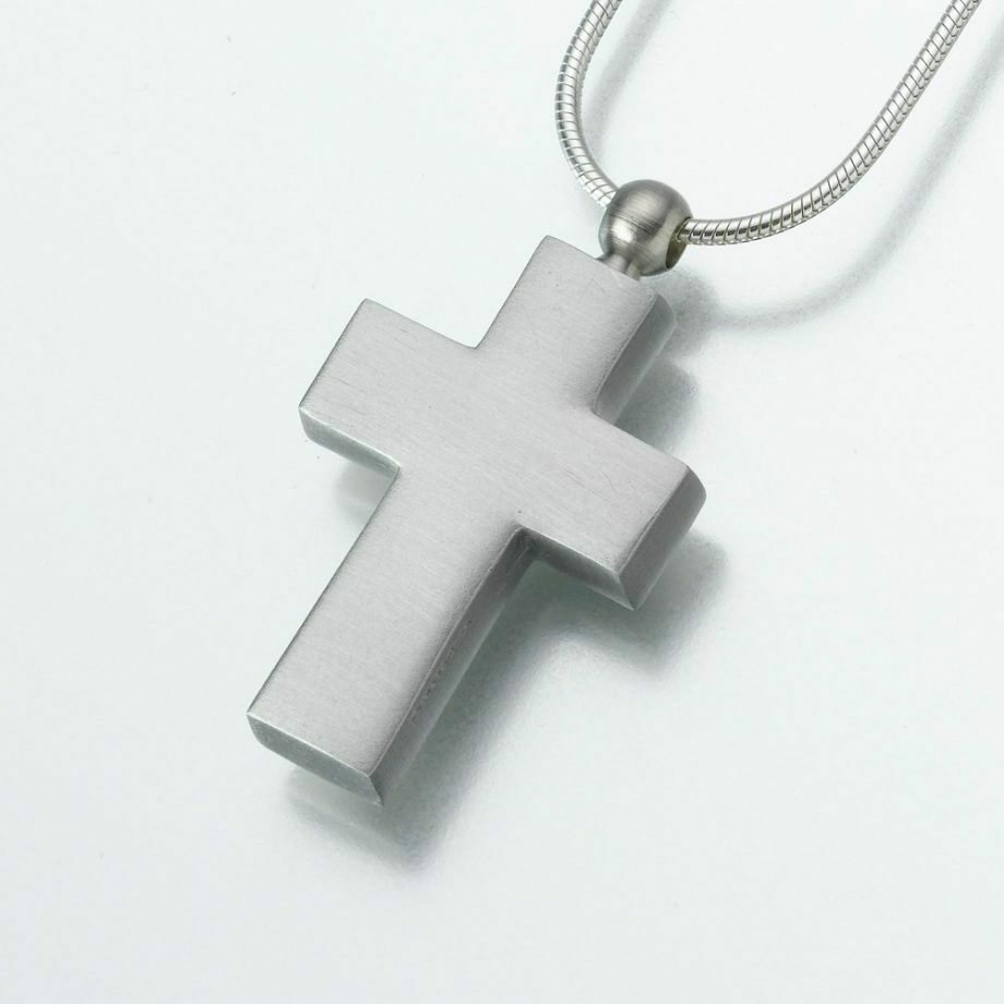 Pewter Cross Memorial Jewelry Pendant Funeral Cremation Urn