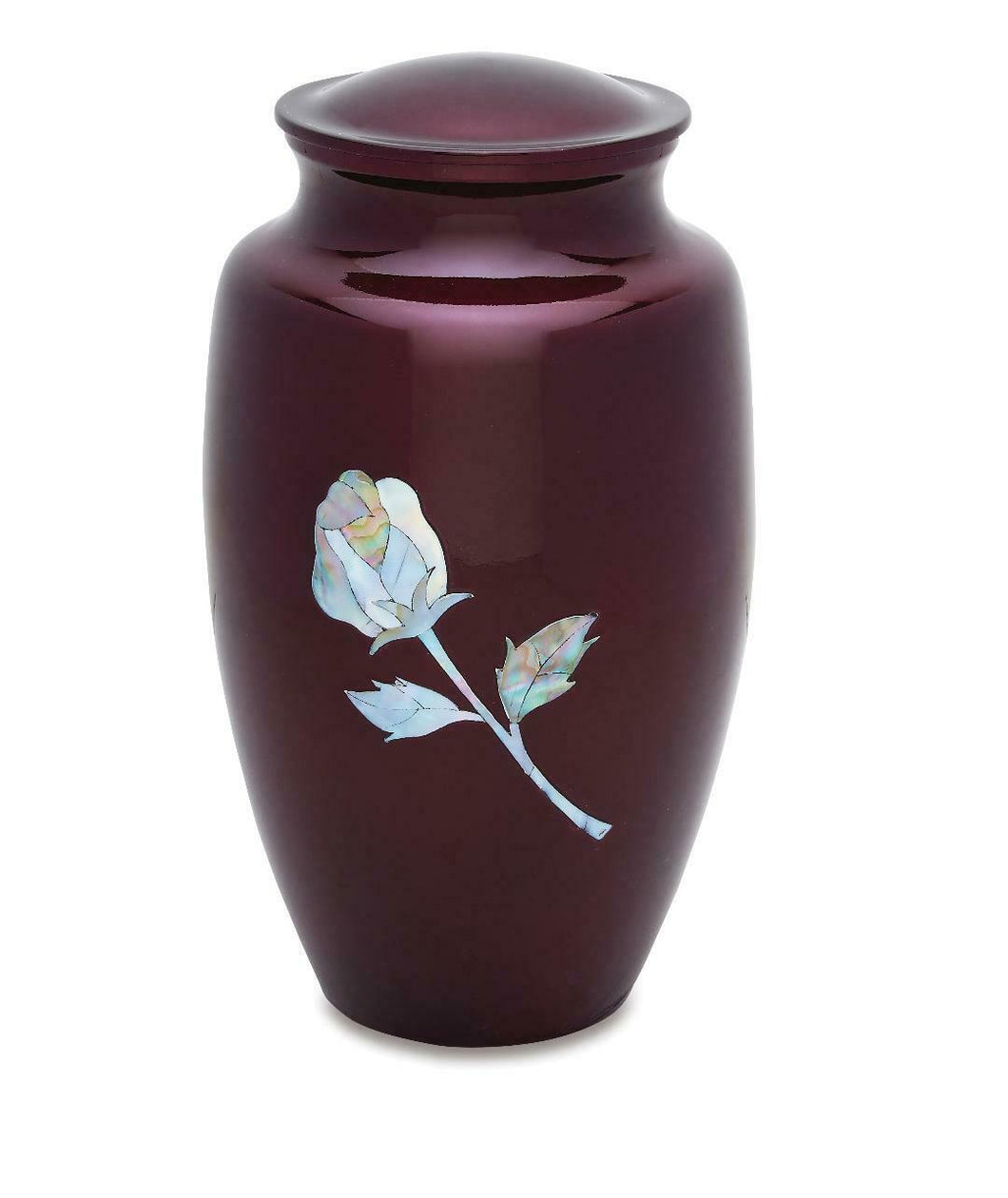 Pearl Rose Burgundy 210 Cubic Inches Large/Adult Funeral Cremation Urn for Ashes