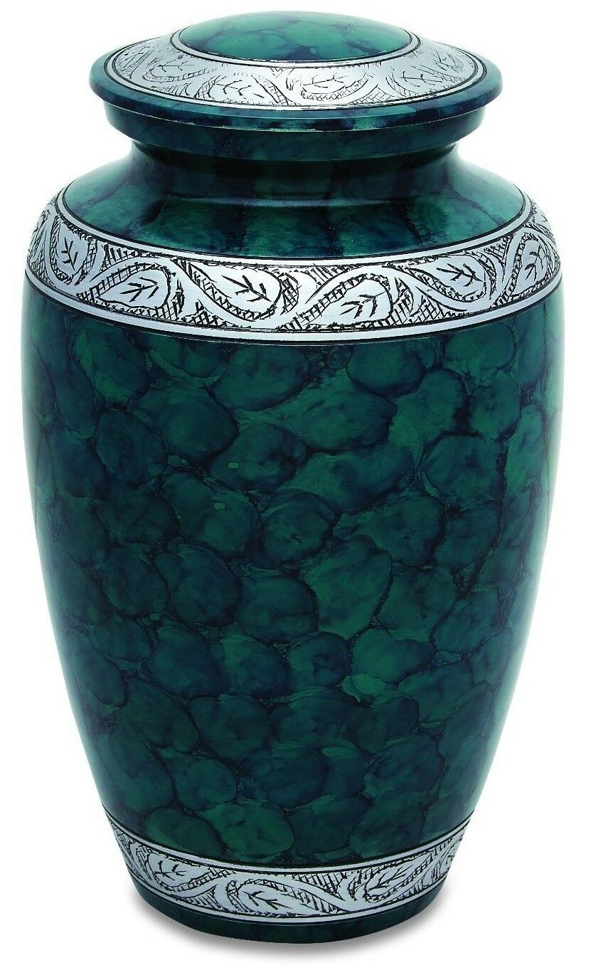 Green 210 Cubic Inches Large/Adult Funeral Cremation Urn for Ashes