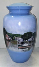 Load image into Gallery viewer, Small/Keepsake 3 Cubic Inch New England Picture Aluminum Cremation Urn for Ashes
