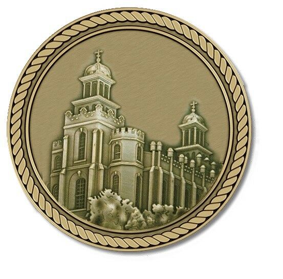 LDS Temple Logan Medallion for Box Cremation Urn/Flag Case - 4 Inch Diameter