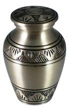 Load image into Gallery viewer, Dignity Pewter Color Keepsake Funeral Cremation Urn For Ashes, 3 Cubic Inches
