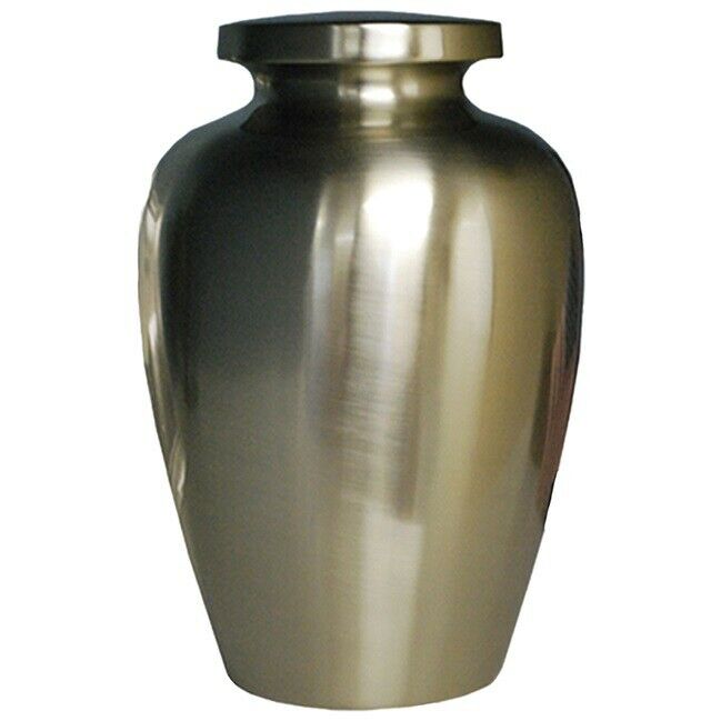 Large/Adult 205 Cubic Inch Brushed Nickel Cretian Funeral Cremation Urn